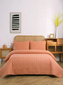 Set colcha simple guateado - Naranja - Ver 5