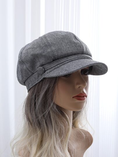 قبعة بيكر مطبوعة بخطوط، شتوية وخريفية