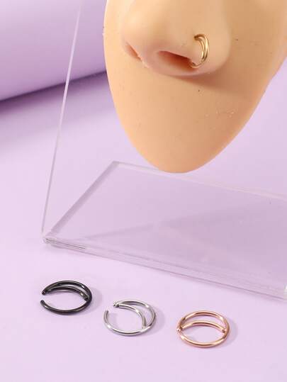 3pcs Stainless Steel Nose Ring
