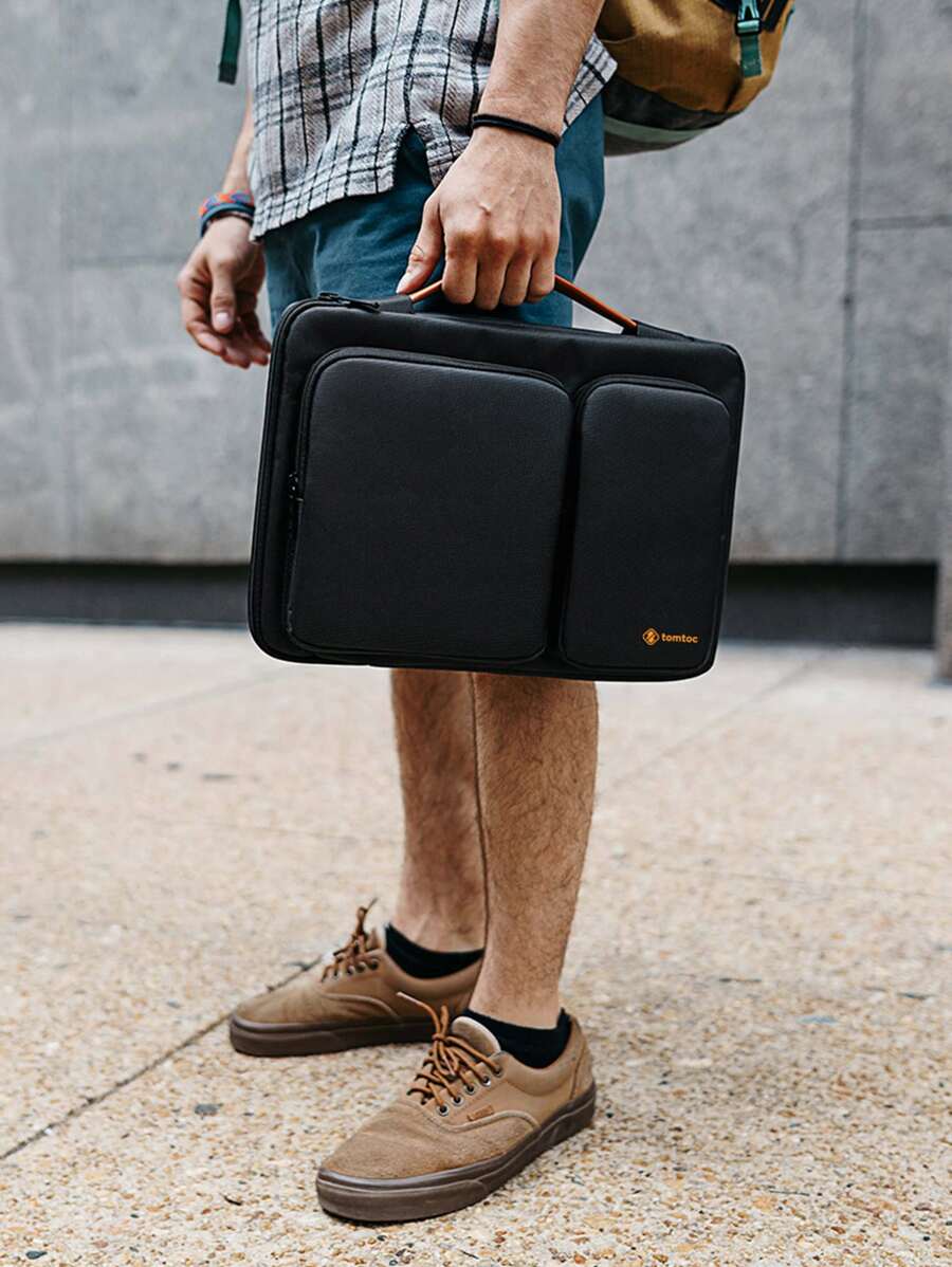 tomtoc 1pc Versatile A42 Laptop Bag Compatible With 13 Inch MacBook Pro & Air - Black - View 1