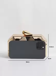 Bolsa Clutch De Noche De Metal Geométrica Para Mujer, Bolso Pequeño De Hombro Para Noche, Bolso Clutch En Caja Para Fiesta Y Bodas, Para Mujeres, Novatas Y Trabajadoras De Cuello Blanco, Para Damas, Con Lentejuelas De Lápiz Labial, Para Cena, Banquete, Baile De Graduación Y Fiesta