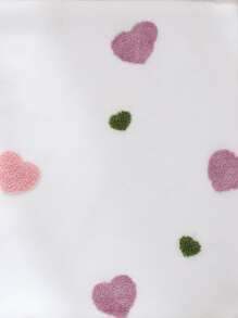 1入組愛心刺繡1片薄透創意滌綸濾光隱私透明窗簾適用於客廳和臥室 - 彩色 - 查看 5