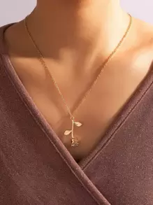 imoli Flower Charm Necklace - Yellow Gold - View 1