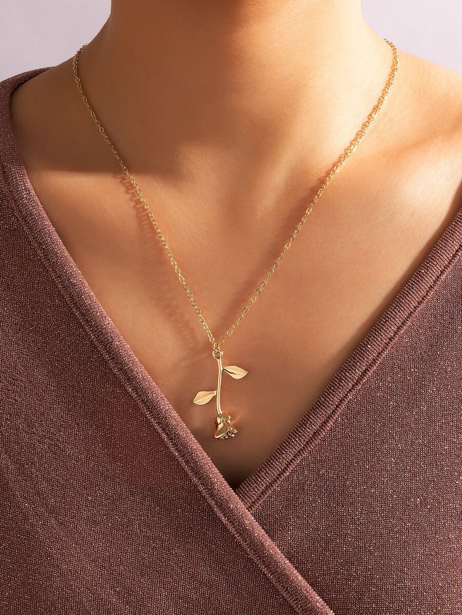 imoli Flower Charm Necklace - Yellow Gold - View 1