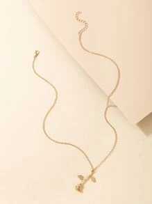 imoli Flower Charm Necklace - Yellow Gold - View 3