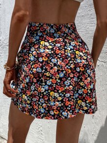 SHEIN Frenchy Allover Floral Print High Waist Skirt - Multicolor - View 2