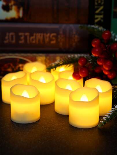 6pcs LED Flameless Candle Light With 3pcs LR41, Constant Brightness Battery Powered LED Night Light