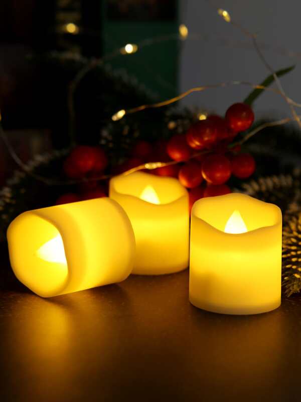 6pcs LED Flameless Candle Light With 3pcs LR41, Constant Brightness