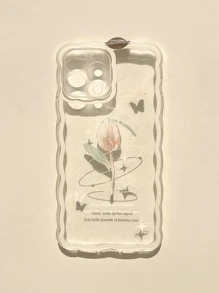 Flower Print Clear Phone Case Compatible With iPhone 15/15Pro/15Plus/15Promax - Multicolor - View 1