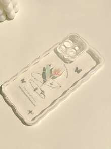 Flower Print Clear Phone Case Compatible With iPhone 15/15Pro/15Plus/15Promax - Multicolor - View 5
