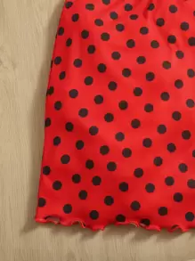 SHEIN Bộ thời trang bé gái Xù nhỏ Chấm bi Ăn mặc đẹp - Nhiều màu - Xem 4