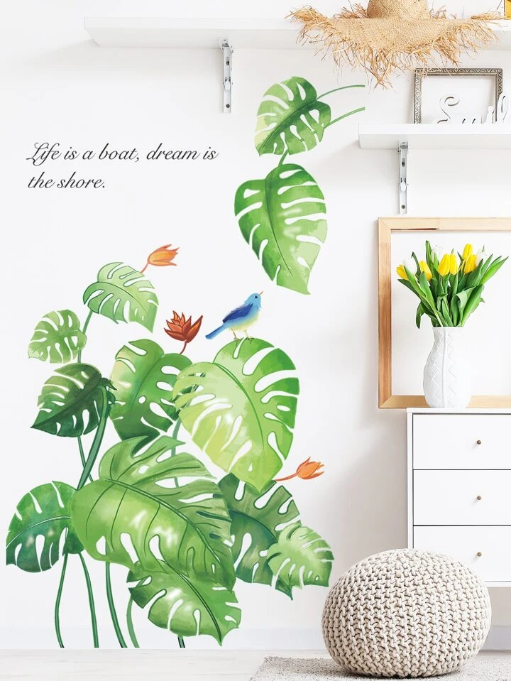 Her Vibe Is Pretty Wall Decal Green Leaves Wall Decal Wall, 47 OFF