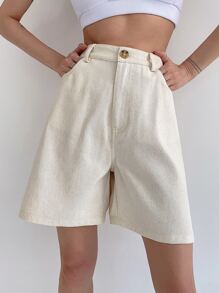 DAZY Shorts con bolsillo oblicuo con botón - Albaricoque - Ver 4