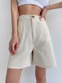 DAZY Shorts con bolsillo oblicuo con botón - Albaricoque - Ver 6