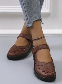 Zapatos mary jane plataforma con abertura - Marrón - Ver 3