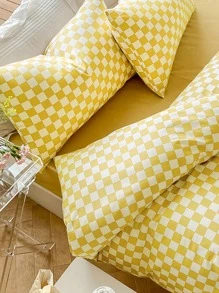 Checkerboard Print Duvet Cover Set Without Filler - Multicolor - View 3