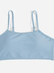 Tween Girl 3 gói Bộ Bikini Viền Bất Đối Xứng Đi Biển Mùa Hè - Màu xanh nhạt - Xem 4