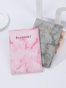 2pcs Marble Pattern Passport Cases Letter Graphic Passport Holder Passport Cover Passport Wallet Passport Bag Passport Pouch for Travel Flight Back to School for Men and Women Travel Essentials Travel Accessories vacation accessories travel accessory set for holiday season - Multicolor - View 4