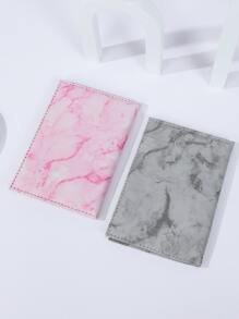 2pcs Marble Pattern Passport Cases Letter Graphic Passport Holder Passport Cover Passport Wallet Passport Bag Passport Pouch for Travel Flight Back to School for Men and Women Travel Essentials Travel Accessories vacation accessories travel accessory set for holiday season - Multicolor - View 5