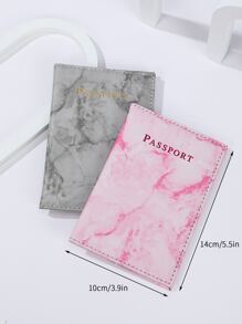 2pcs Marble Pattern Passport Cases Letter Graphic Passport Holder Passport Cover Passport Wallet Passport Bag Passport Pouch for Travel Flight Back to School for Men and Women Travel Essentials Travel Accessories vacation accessories travel accessory set for holiday season - Multicolor - View 3