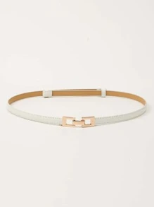 对称扣腰带 夏季、开学季、秋季、万圣节 - 白色 - 查看 2