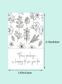 50入組植物和標語圖案禮物貼紙 - 彩色 - 查看 3