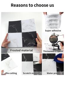 1pc Marble Pattern Floor Sticker, 30 X 30cm Peel And Stick Tile Sticker For Home Decor Floor Tiles Flooring Floor Tiles Self Adhesive Floor Tiles Peel Stick Living Room Decor Room Decor Kitchen - Multicolor - View 6