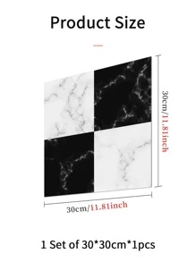 1pc Marble Pattern Floor Sticker, 30 X 30cm Peel And Stick Tile Sticker For Home Decor Floor Tiles Flooring Floor Tiles Self Adhesive Floor Tiles Peel Stick Living Room Decor Room Decor Kitchen - Multicolor - View 8