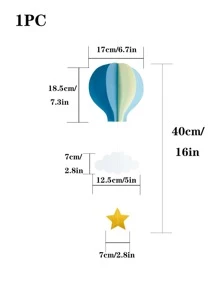 1 cái khinh khí cầu hình vòng hoa giấy - Nhiều màu - Xem 4