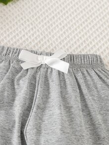 Toddler Girls Slogan Graphic Bow Front PJ Set - Multicolor - View 4