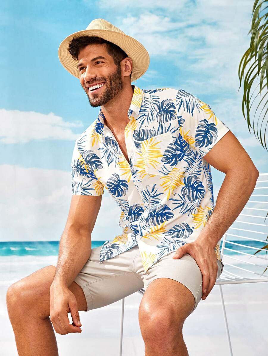 Manfinity RSRT Men Tropical Print Shirt - Multicolor - View 1