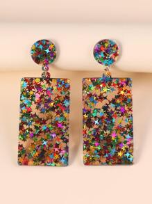 Pendientes largos geométricos acrílicos - Multicolor - Ver 1