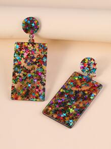 Pendientes largos geométricos acrílicos - Multicolor - Ver 3