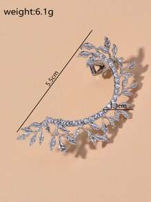 水鑽紋理耳掛 - 白色 - 查看 5