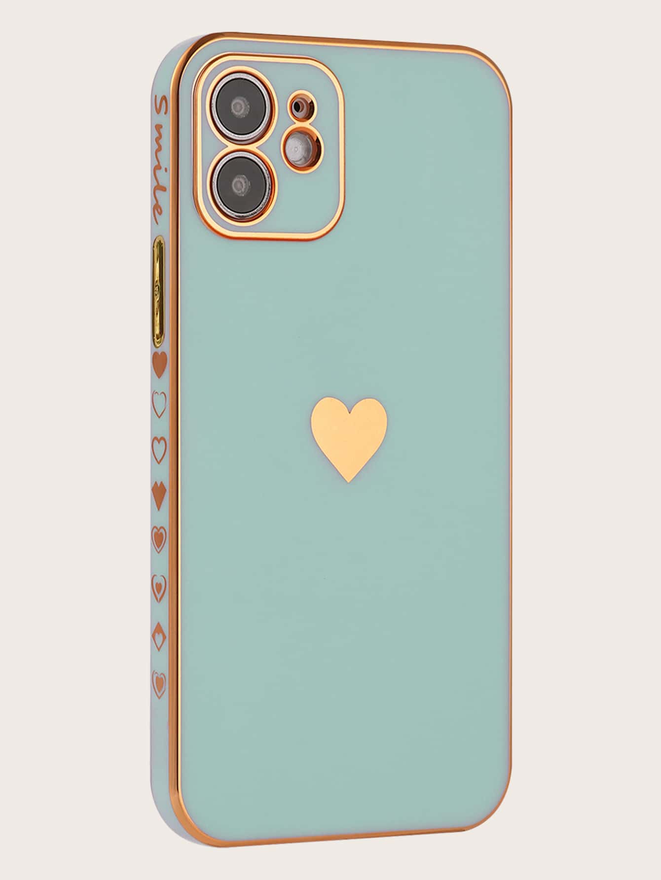Heart Pattern Phone Case - Olive Green - View 1