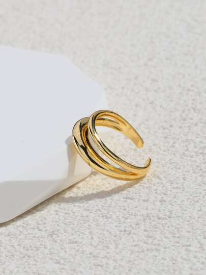 خاتم نسائي بسيط بلون سادة