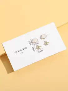 2pairs Cloud Design Stud Earrings - Multicolor - View 3