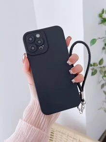 1pc PU Leather Phone Case With Strap, Compatible With iphone 15 Promax, Xiaomi And Samsung