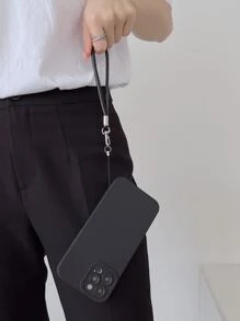 1pc PU Leather Phone Case With Strap, Compatible With iphone 15 Promax, Xiaomi And Samsung