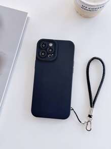 1pc PU Leather Phone Case With Strap, Compatible With iphone 15 Promax, Xiaomi And Samsung