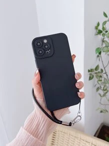 1pc PU Leather Phone Case With Strap, Compatible With iphone 15 Promax, Xiaomi And Samsung