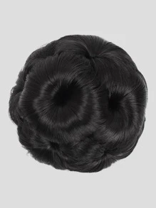 Synthetic Hair Bun With Claw - Black - View 6