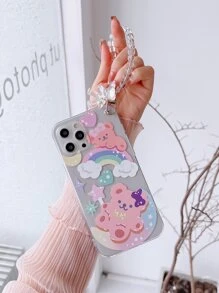 Transparente Handyhülle mit Cartoon Bär & Tragegurt