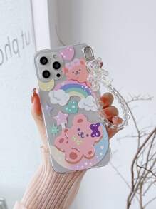 Transparente Handyhülle mit Cartoon Bär & Tragegurt