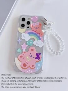 Transparente Handyhülle mit Cartoon Bär & Tragegurt