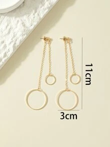 Round Decor Earring Jackets - Yellow Gold - View 3