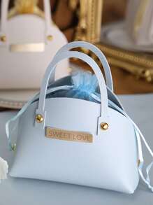 1pc Letter Design Gift Bag - Blue - View 1