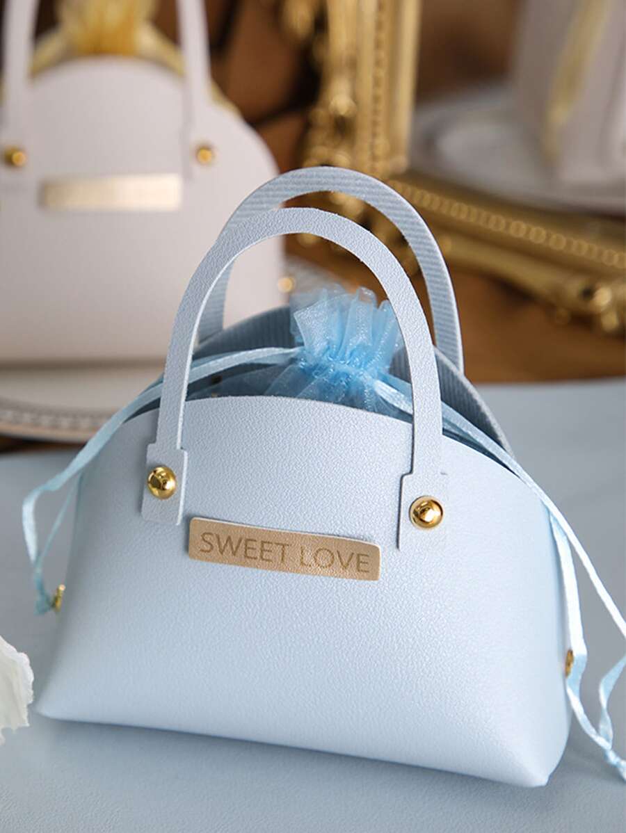 1pc Letter Design Gift Bag - Blue - View 1