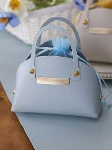 1pc Letter Design Gift Bag - Blue - View 4