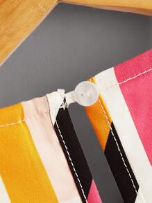 SHEIN Toddler Girls Geo Print Ruffle Sleeve Blouse - Multicolor - View 4